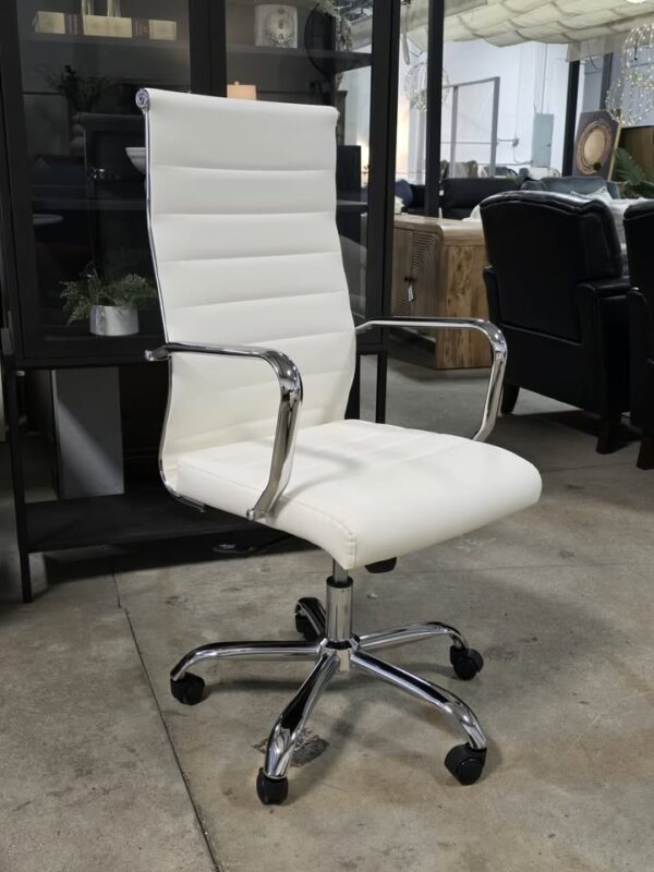 Modern White Leather Office Chair