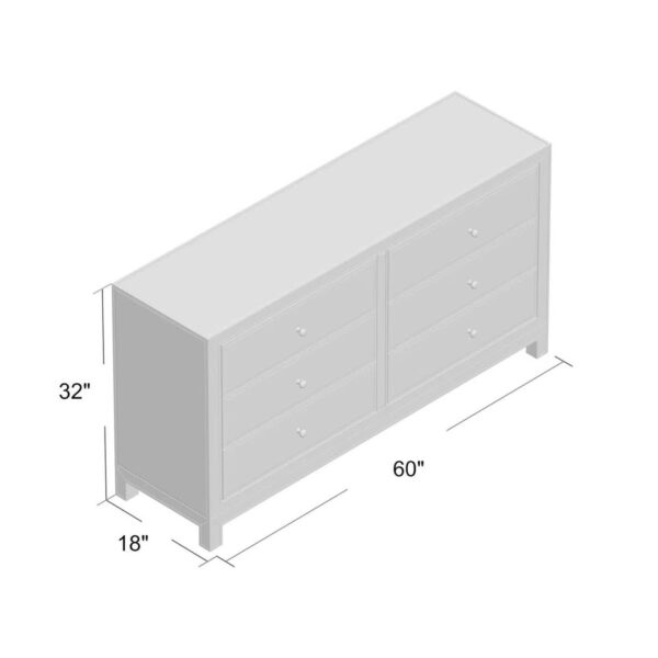 Gold 6 Drawer Mirrored Dresser - Image 2