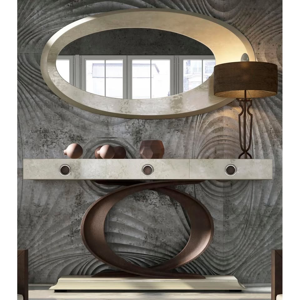 White Pearl Console Table & Mirror - Image 3