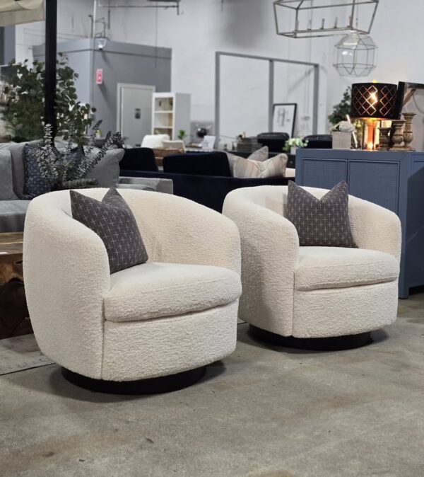 Set of 2 Marcy Swivel Barrel Chairs - Image 2