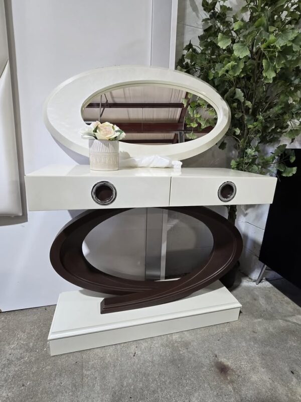 White Pearl Console Table & Mirror - Image 2