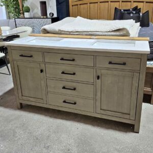 Grey 60" Double Bathroom Vanity