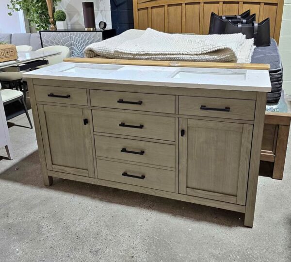 Grey 60" Double Bathroom Vanity