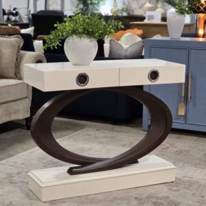 White Pearl Console Table & Mirror