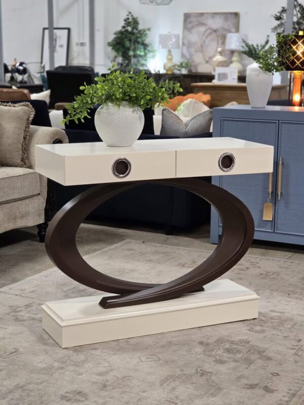 White Pearl Console Table & Mirror