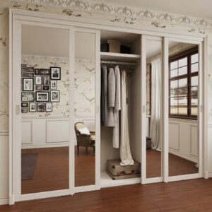 4 Mirrored Sliding Closet Doors W/ Hardware