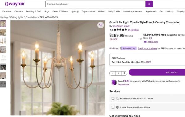 Gravitt 6 - Light French Country Chandelier - Image 2
