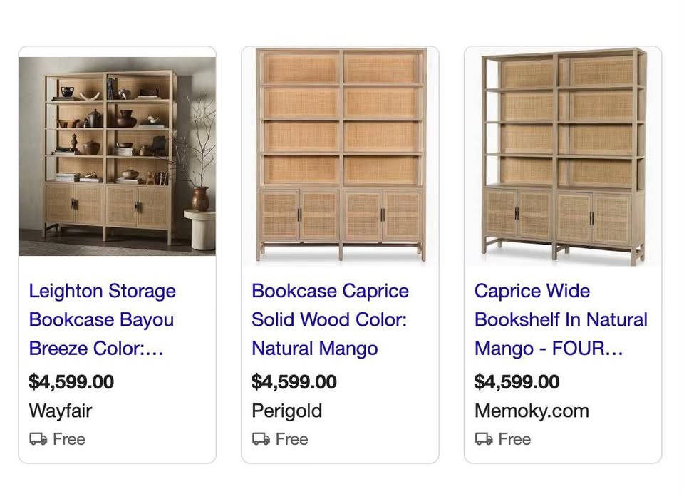 Four Hands Caprice Solid Wood Bookcase - Image 6
