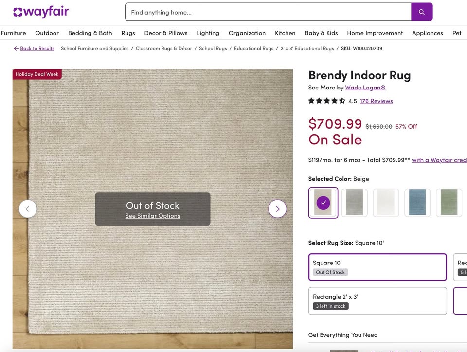 SURYA 10' x 10' Brendy Hand Tufted Rug - Image 2