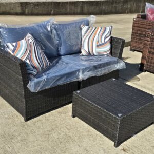 3-pc Outdoor Wicker Loveseat