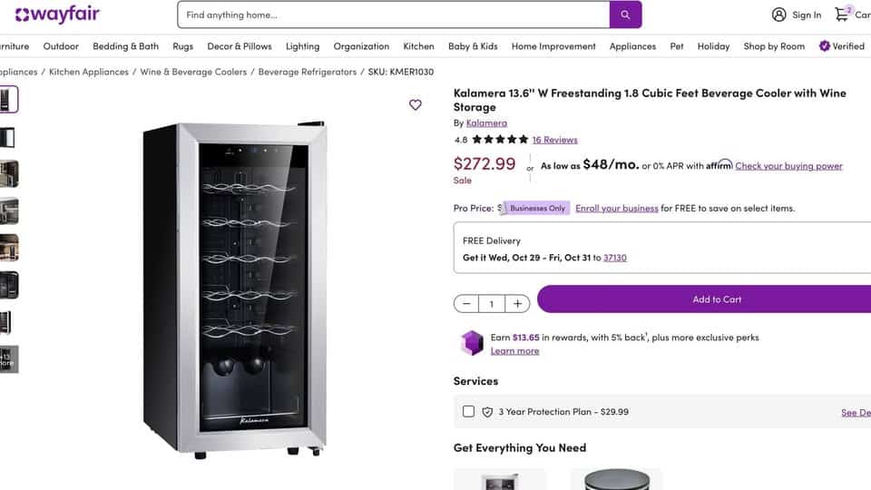 18-Bottle Free Standing Compressor Wine Cooler - Image 7