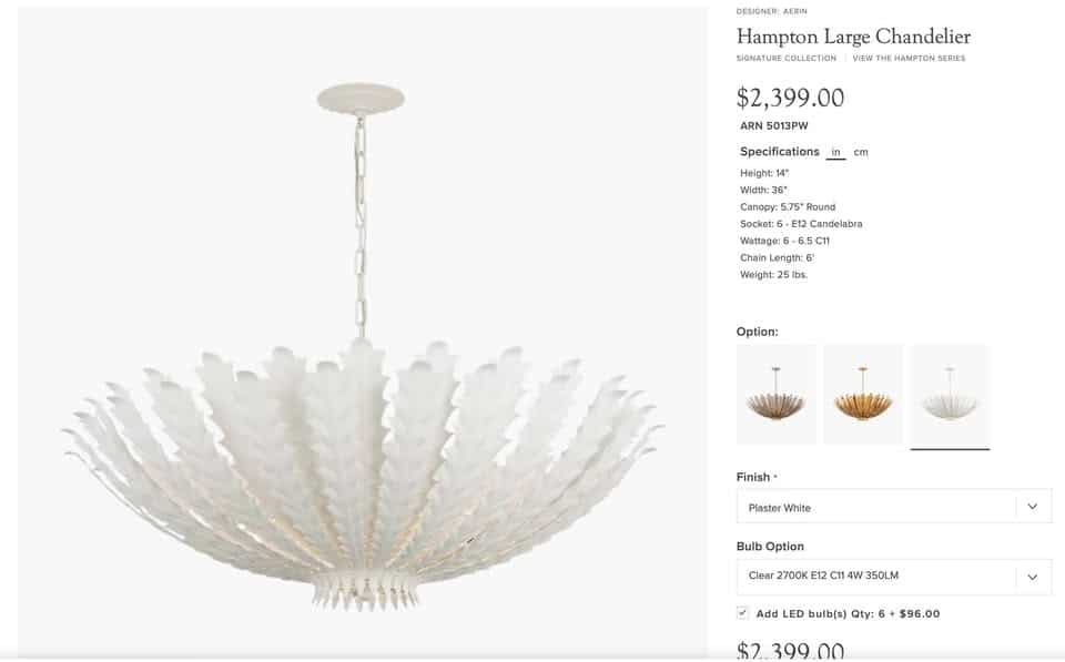 Visual Comfort Hampton LARGE Chandelier - Image 7