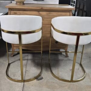Set of 2 Velvet Counter Stools