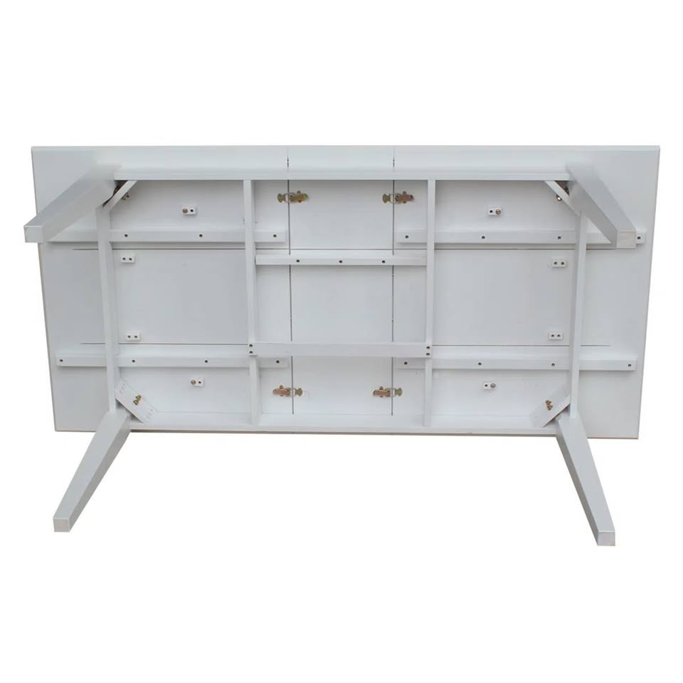 White Solid Wood Extendable Dining Table - Image 6