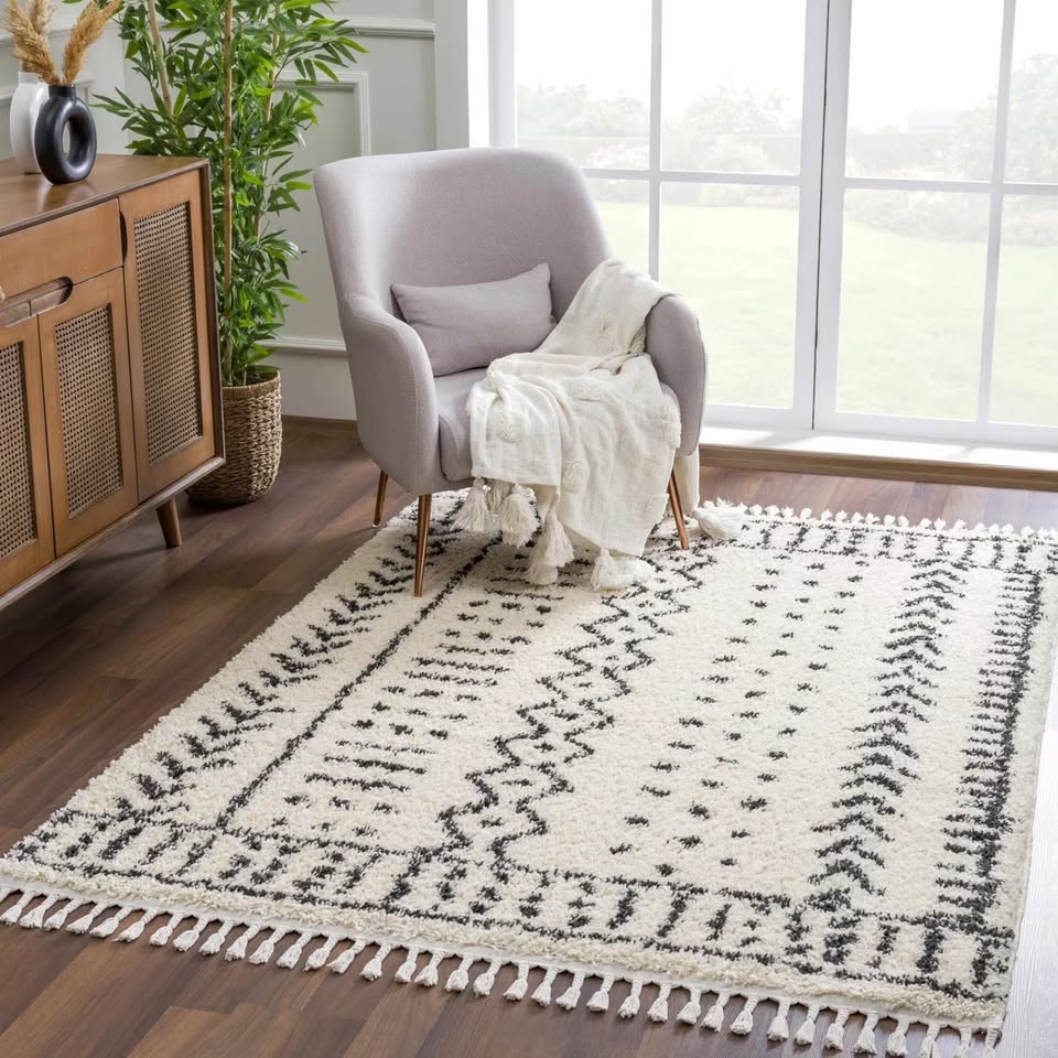 9' x 12' Adein Farmhouse Shaggy Rug - Image 3