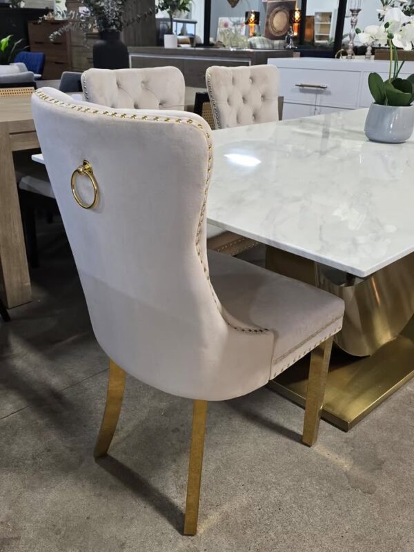 Set of 4 Tufted Velvet Dining Chairs - Image 4