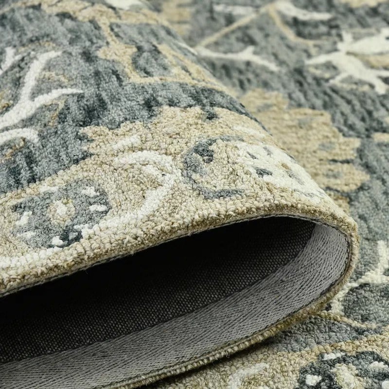 9' x 13' Dorcelus Floral Hand Woven Wool Rug - Image 9