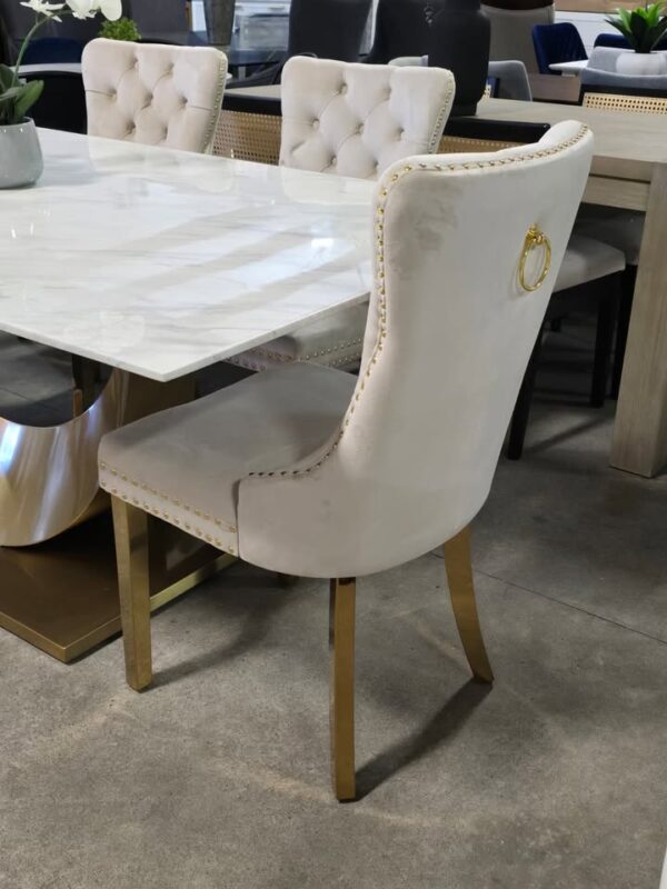 Set of 4 Tufted Velvet Dining Chairs - Image 3