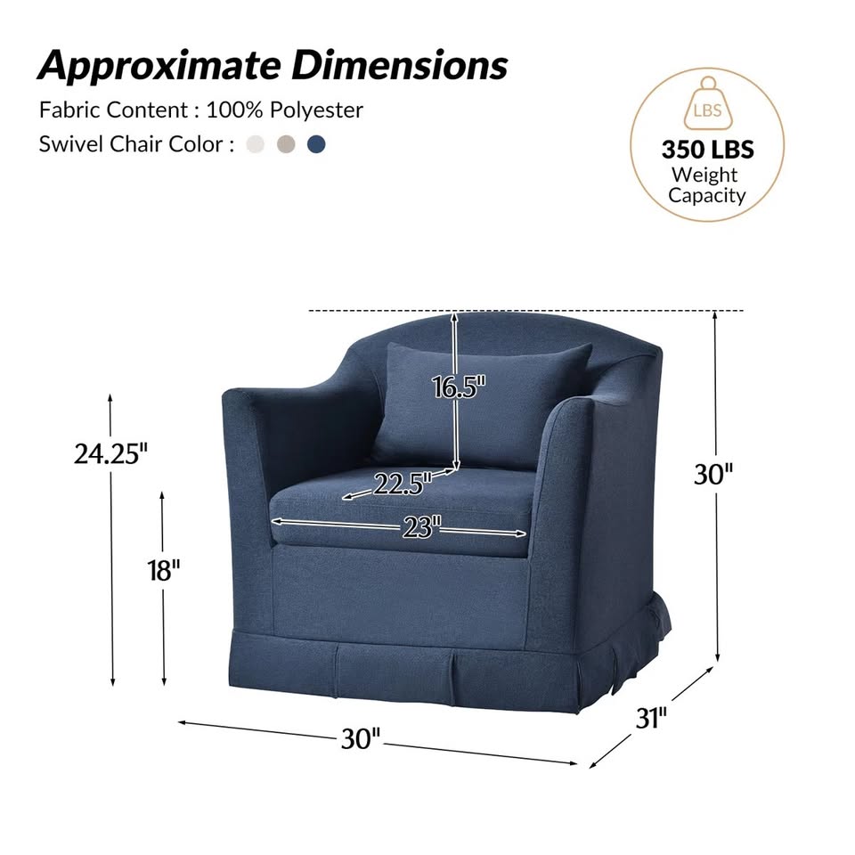 Set of 2 Electra Swivel Accent Chairs - Image 3