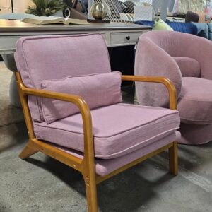 Pink Lemley Mid Century Modern Accent Chair
