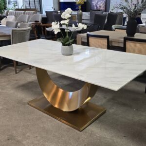 78" Marble & Gold Dining Table