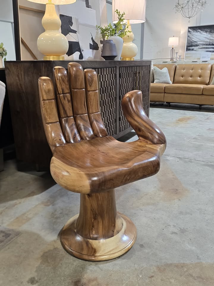 Solid Wood "Hand" Accent Chair