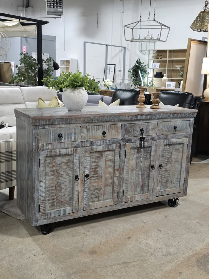Rustic Solid Wood Credenza