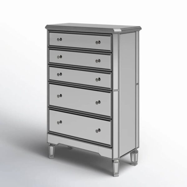 Caila 5 Drawer Mirrored Dresser
