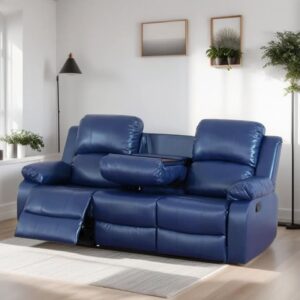 Blue Reclining Sofa