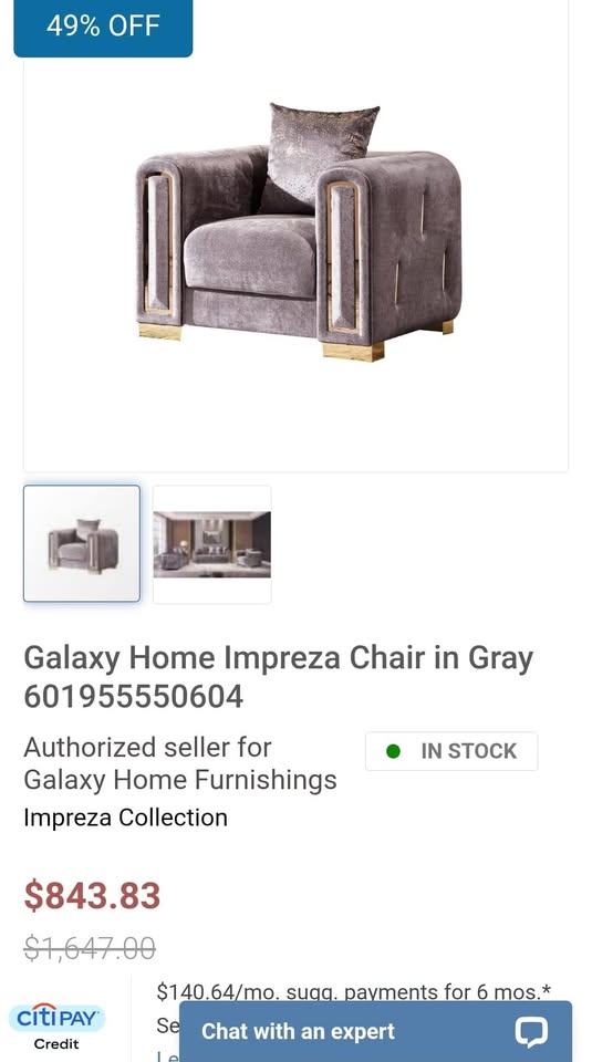 Impreza Silver Accent Armchair - Image 9