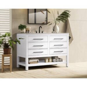 48" White Single Bathroom Vanity