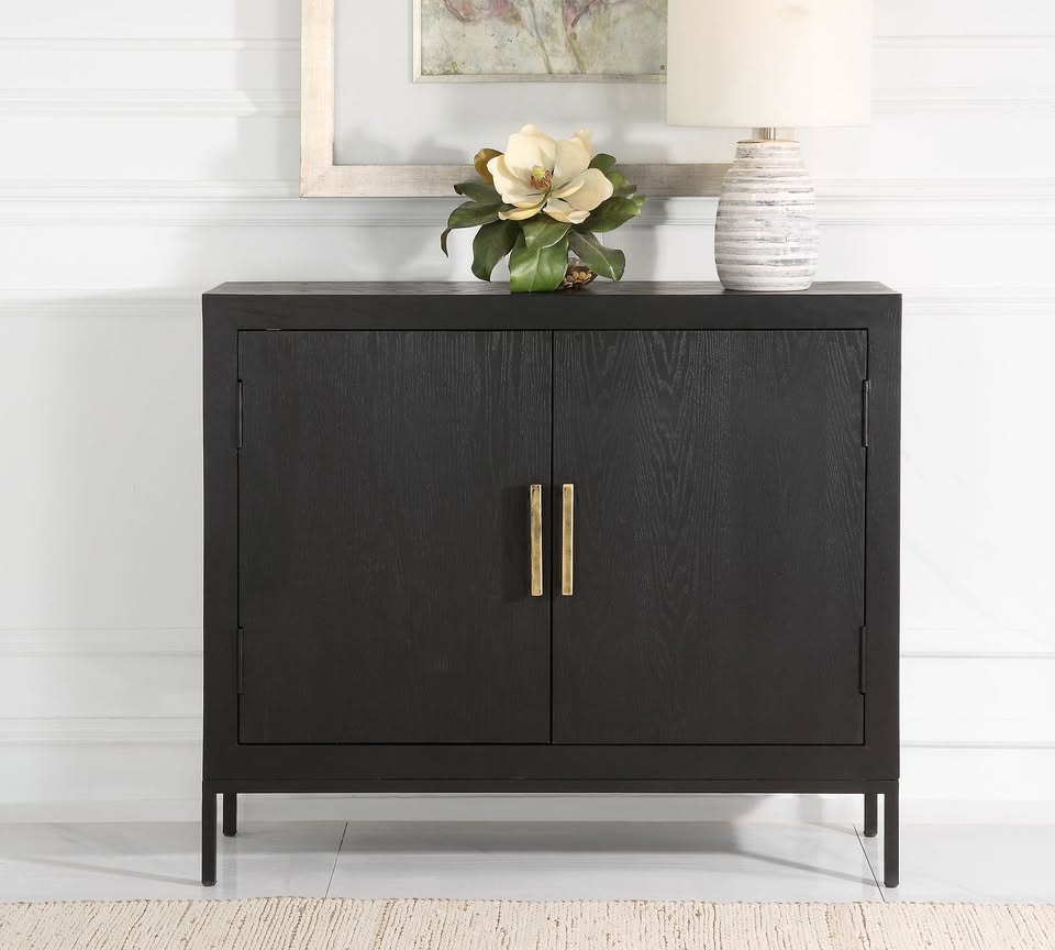 Uttermost Black Storage Cabinet - Image 3