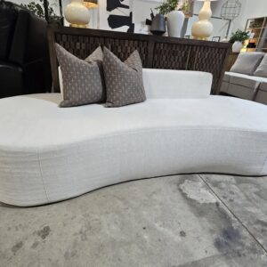 94" Ivory Curved Sofa