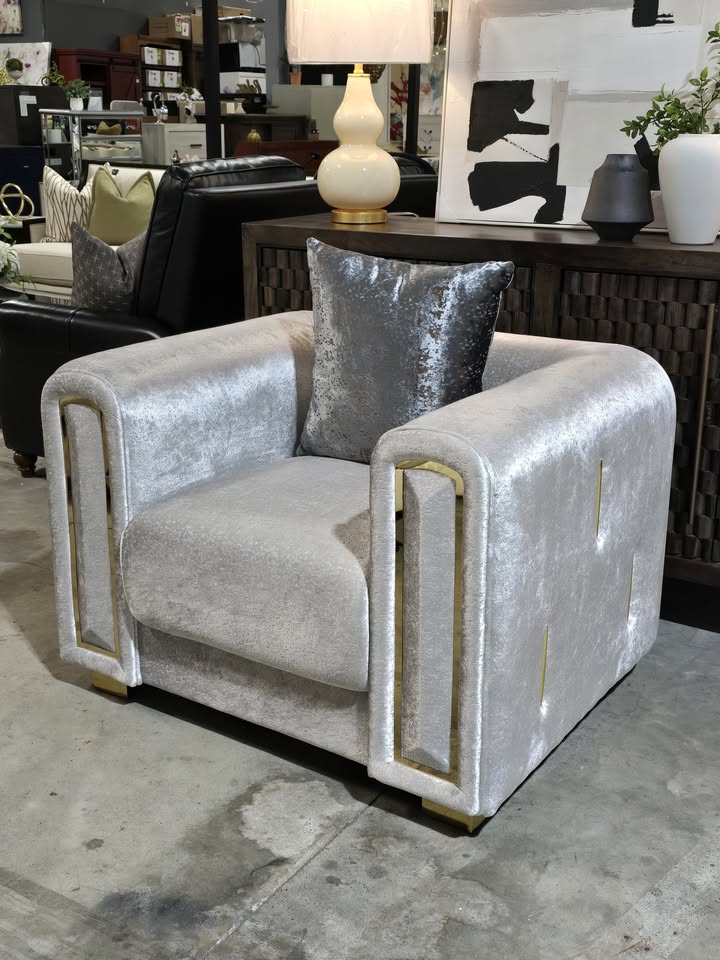 Impreza Silver Accent Armchair - Image 4