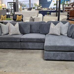 108" Grey 2pc Sectional