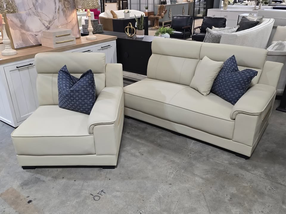 Leather Loveseat And Chair