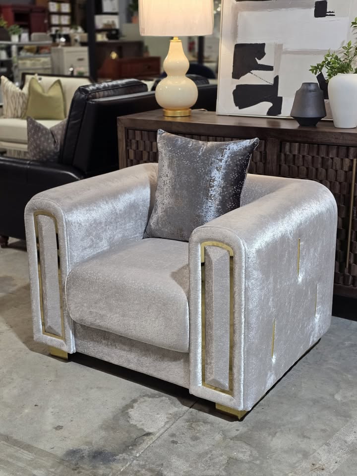 Impreza Silver Accent Armchair - Image 2