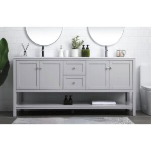 72" Grey Double Bathroom Vanity