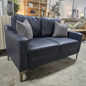 Serta Blue Leather Loveseat