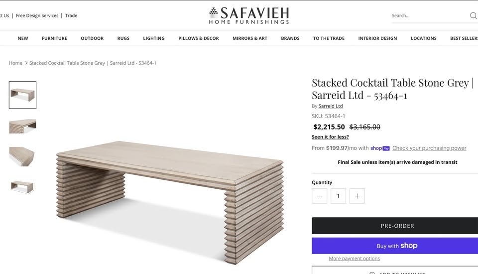 94" Solid Wood Stacked Dining Table - Image 8