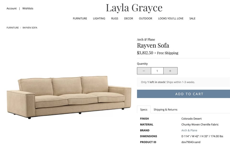114" Rayven Sofa - Image 9
