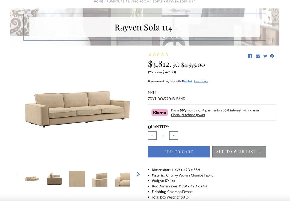 114" Rayven Sofa - Image 8