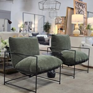 Set of 2 Green Diell Accent Chairs