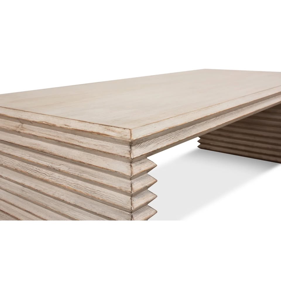 94" Solid Wood Stacked Dining Table - Image 5