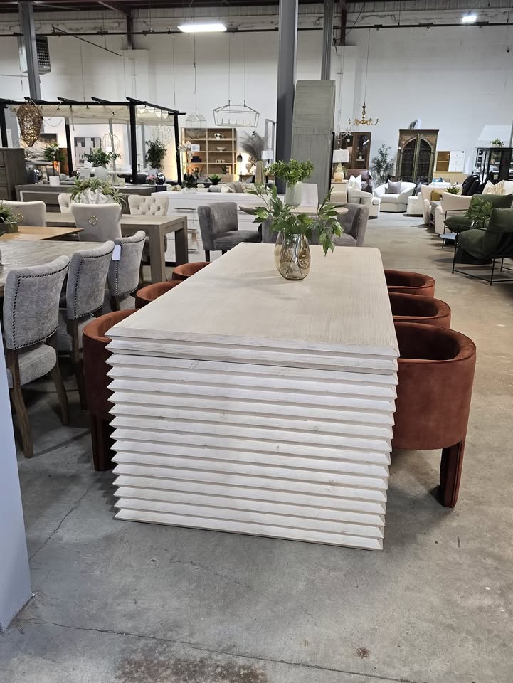 94" Solid Wood Stacked Dining Table - Image 4