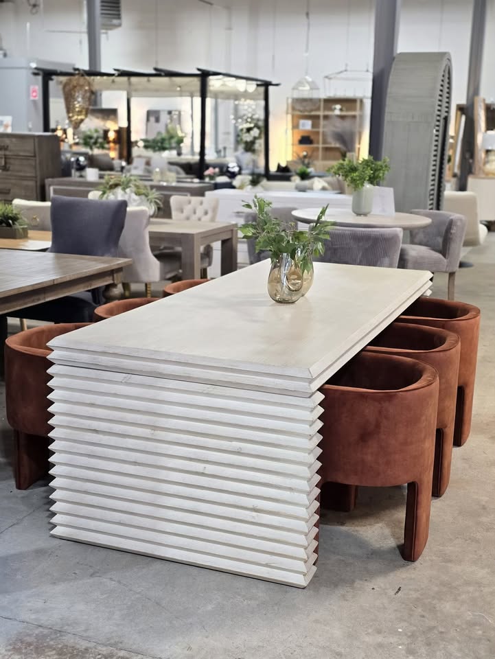 94" Solid Wood Stacked Dining Table - Image 3