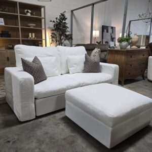 White Cloud Loveseat & Storage Ottoman