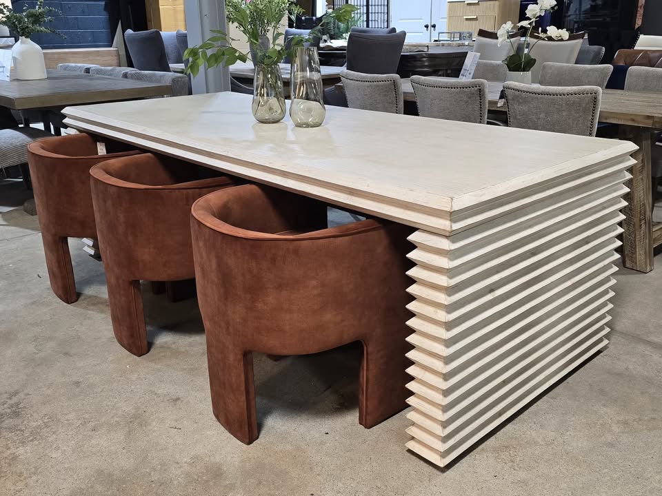 94" Solid Wood Stacked Dining Table - Image 2