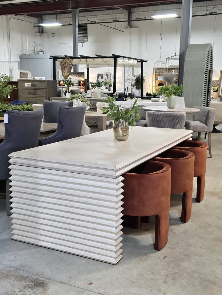 94" Solid Wood Stacked Dining Table