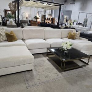 Cream Modular Corduroy Sectional